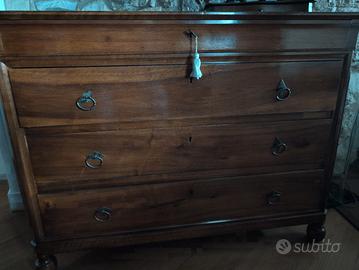 cassettone in noce perfetto 3+1 cassetti '800