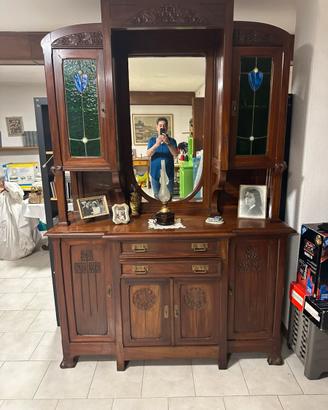 Credenza liberty in mogano anni primi 900