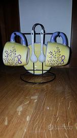 Set tazzine da caffè stile provenzale