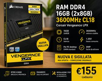 RAM Corsair Vengeance LPX da 16GB (2x8GB) per PC