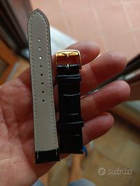 fibbia logata Longines con cinturino in pelle 