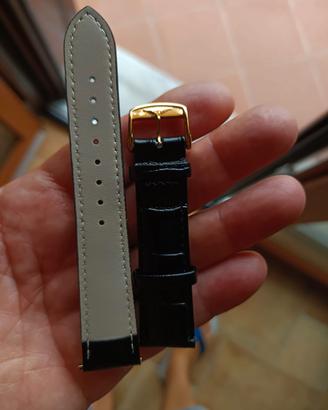 fibbia logata Longines con cinturino in pelle 