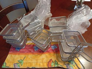 14 cestini svasati 10x9x7 cm  acciaio inox