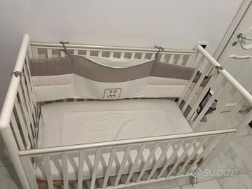 Lettino culla pali bianca+ materassino