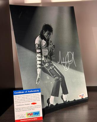 Michael Jackson Signed Foto Thriller COA PSA Pop