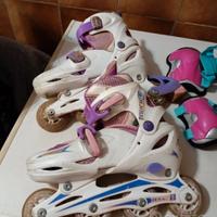 pattini a rotelle num. 36/37 più paracolpi 