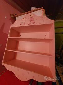 Libreria in legno con mensole per Bambina