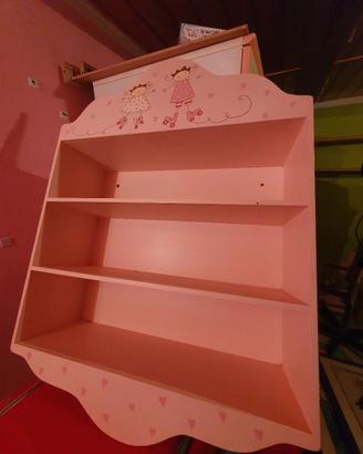 Libreria in legno con mensole per Bambina