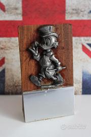 STATUINA PELTRO FERMACARTE DISNEY Vintage Zio Pape