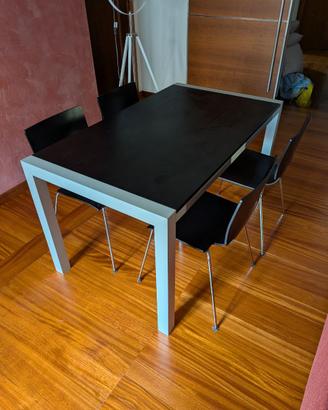 Tavolo allungabile Ernestomeda 140/215x80, 4 sedie
