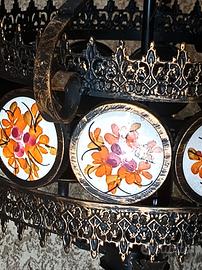 RARITÀ  -  LAMPADARIO ANNI '50 in Ferro Battuto