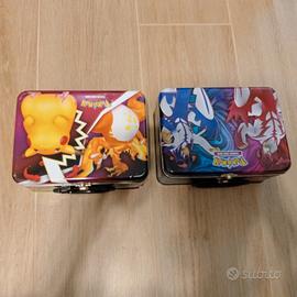 2 scatole in alluminio delle carte Pokemon 