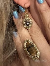 Parure orecchini e anello realizzati a mano