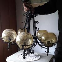 Lampadario ferro battuto forgiato a mano