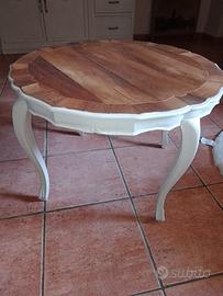 tavolino rotondo shabby chic 
