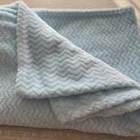 Copertina da lettino, azzurra e in pile