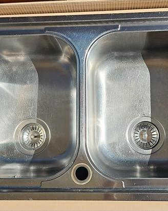 Lavello cucina 2 vasche inox 86x50