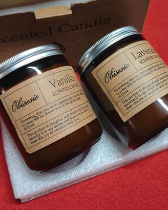 2 Candele Profumate Olisesio (Lavanda, Vaniglia)