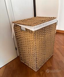 Cesta Rettangolare Simil Vimini Portabiancheria