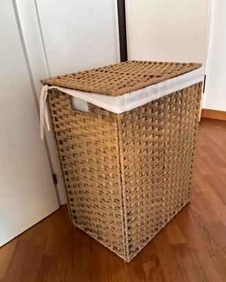 Cesta Rettangolare Simil Vimini Portabiancheria