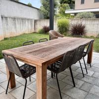 TAVOLO BIZZOTTO in legno TEK da esterno, 10/12 p. 