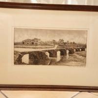 Ettore Mossini acquaforte 1965 Ponte della Navetta