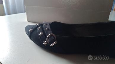 Ballerine Camoscio Nere - n.37 - con dettagli