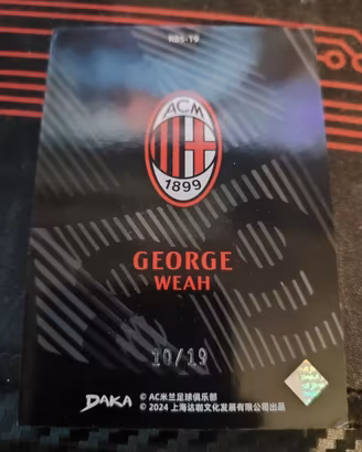 Card George Weah AC Milan DAKA Ineffable /19 Limit