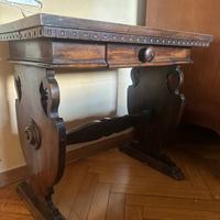 Tavolo console in legno intagliato stile rinascime