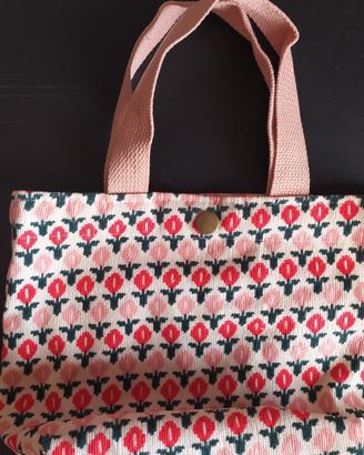 Tote bag - borsa piccola fiori rosa e rossi