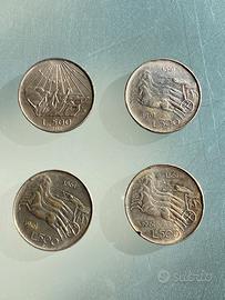 Lotto 4 Monete 500 Lire Argento Dante 65 Unita 61