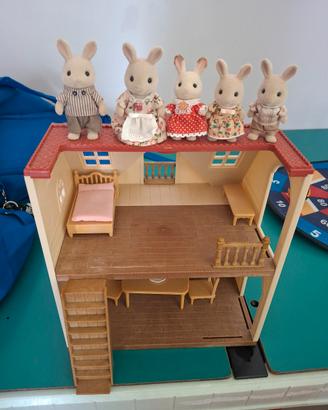 casa bambole conigli Sylvanian + conigli