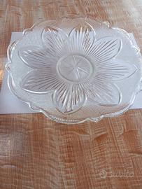 Piatto da Portata Vintage in Vetro cristallo