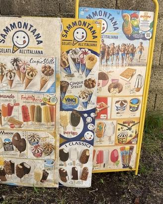 Tabella insegna gelati latta espositore Sammontana