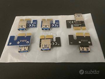 Riser per Mining - 6 PCI-E Riser Card a USB