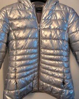 PIUMINO con cappuccio argento lucido