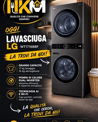 Lavatrice e asciugatrice LG 17 kg e 16 kg
