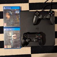 PS4 Slim 1 tera completa + 2 controller + 2 giochi