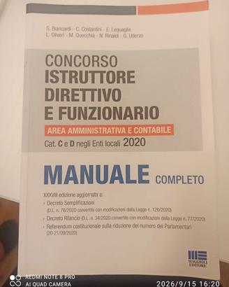 Manuale concorso istruttore direttivo e funzionari