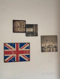 Quadri da casa in tela e orologio tema Londra GK