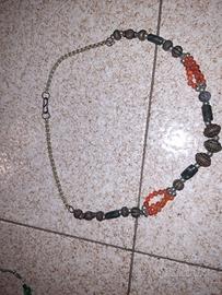 Collana vintage verde e arancio per donna