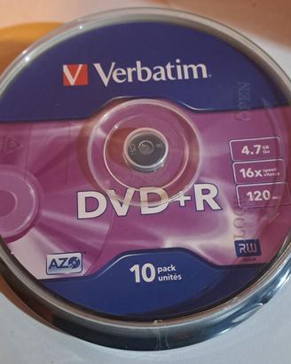 10 DVD+R Verbatim 16x 4.7gb/120min nuovi