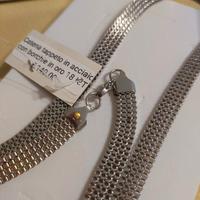 Collana in acciaio e oro 18k