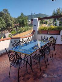 TAVOLO IN PIETRA LAVICA MIS. 200X100 CM. COMPLETO