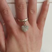 Anello in argento con cuore e strass