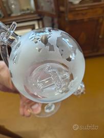 Mappamondo decorativo in vetro soffiato con velier