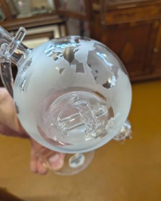 Mappamondo decorativo in vetro soffiato con velier