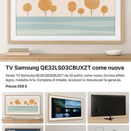 TV Samsung The Frame 32" NUOVA – Design da quadro 