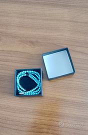 Collana uomo/donna pietre turchese e granato