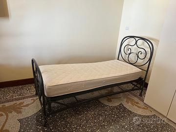 Letto ragazzo in ferro battuto + materasso a molle